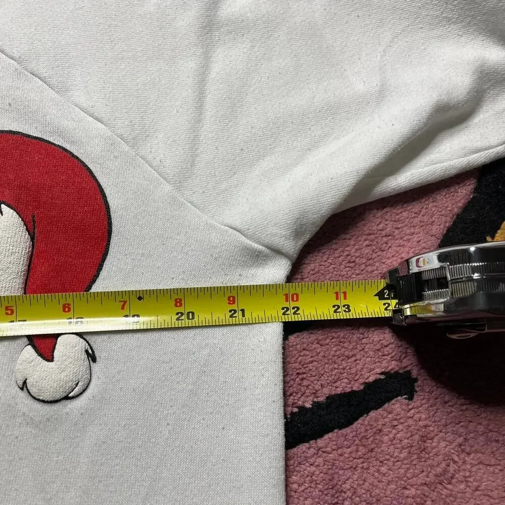 Vintage 90’s Bart Simpson Xmas Puff Print Graphic Logo Sweatshirt Size XL White